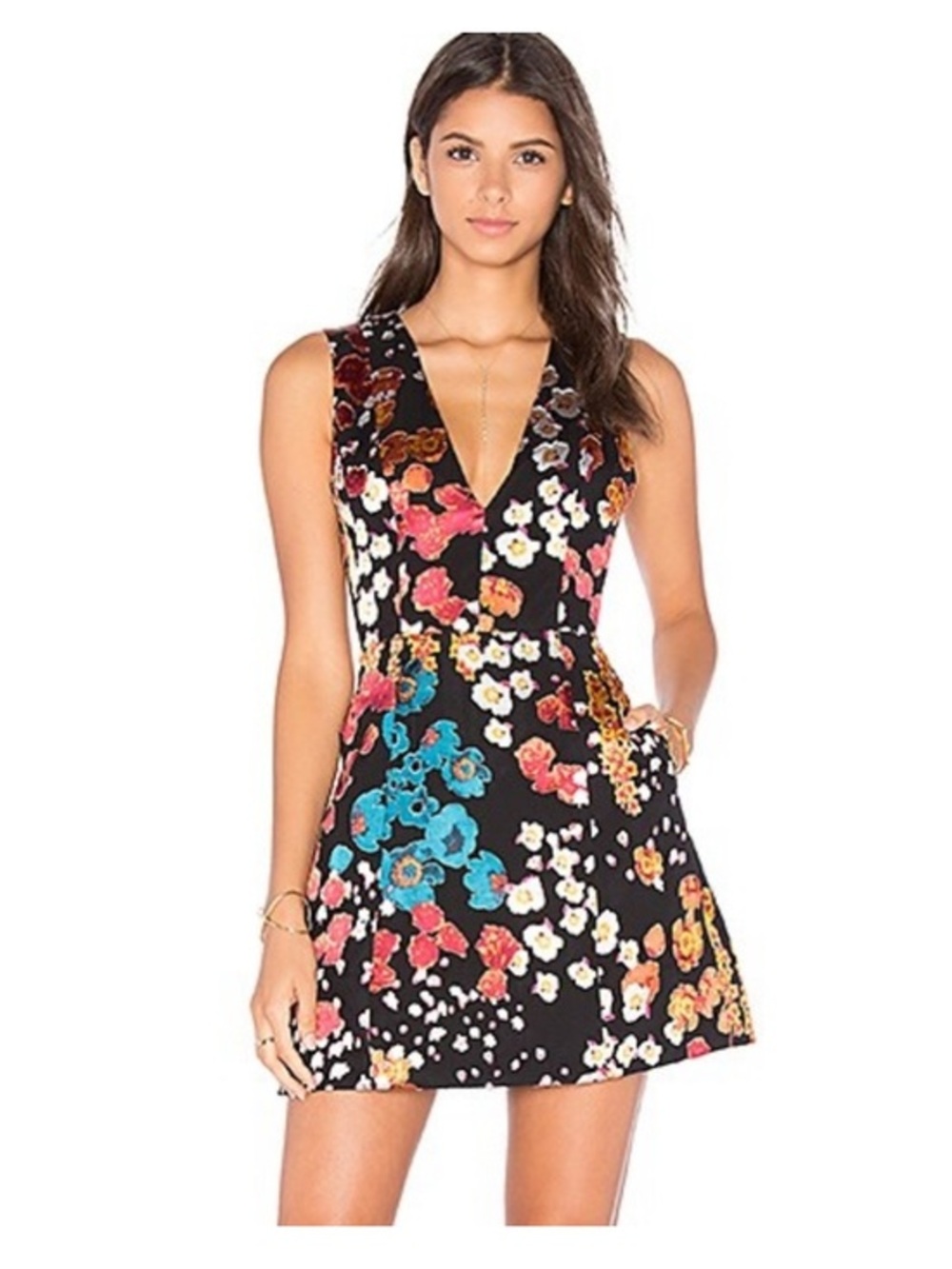 Alice + Olivia Patty dress Silk blend floral mini size 2